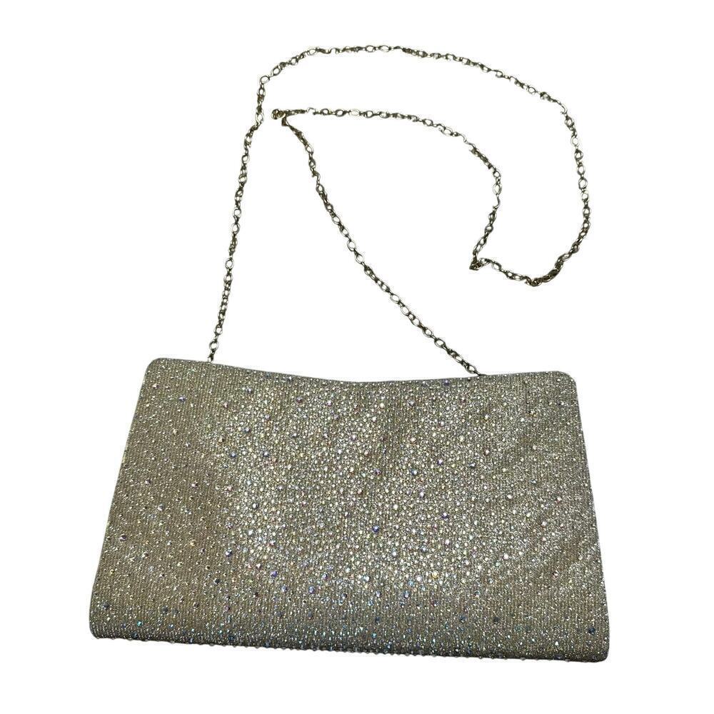 Beaded Crystal Clutch Handbag Evening Bag Gold